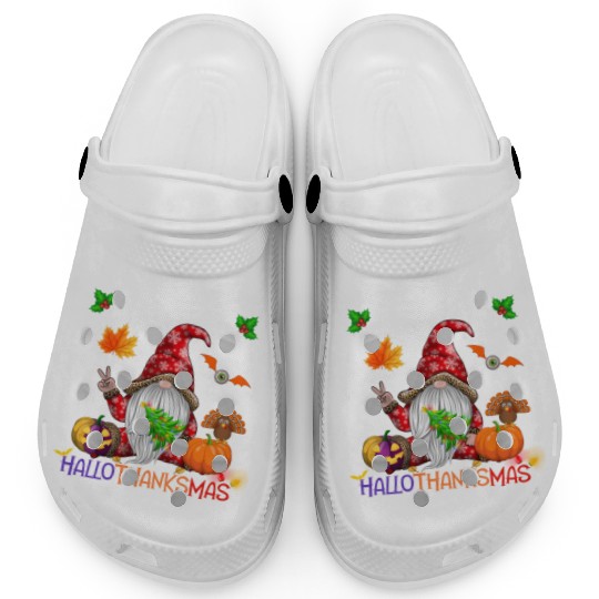 Happy HalloThanksMas Gnome Clogs