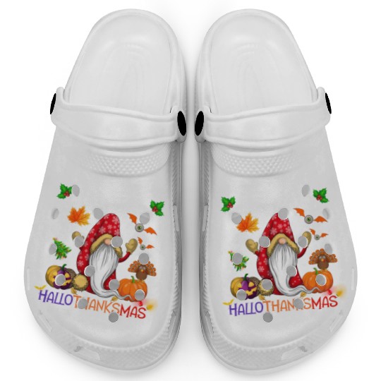 Happy HalloThanksMas Gnome Clogs