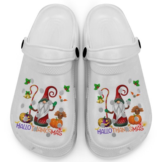 Happy HalloThanksMas Gnome Clogs
