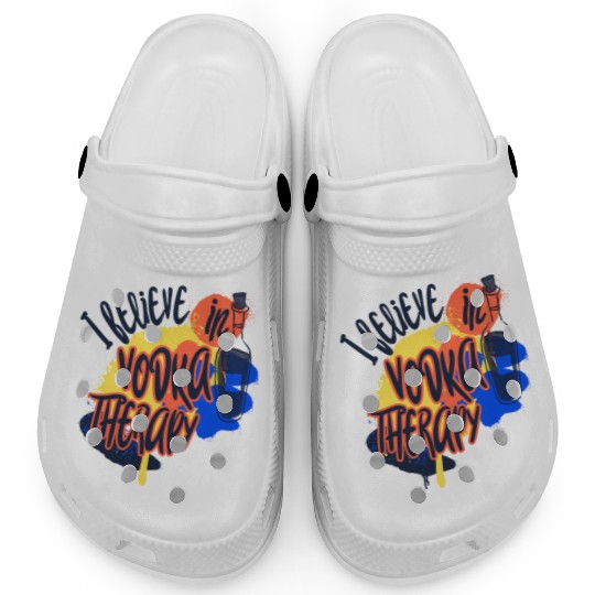 I Believe In Vodka Therapy Funny Alcohol Beer T-Sh Clogs