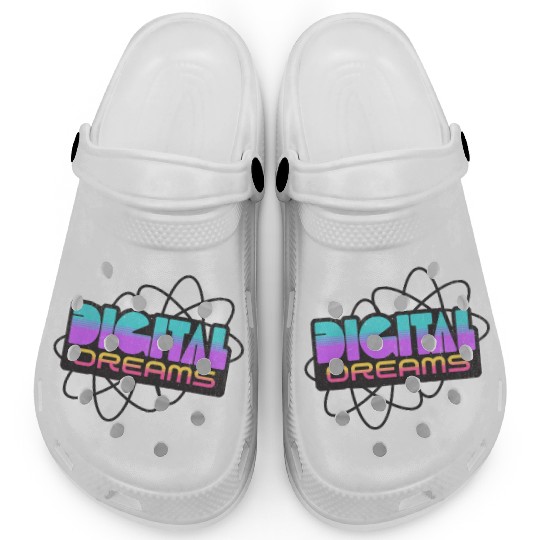 Digital Dreams - Retro Y2K Streetwear Design Clogs