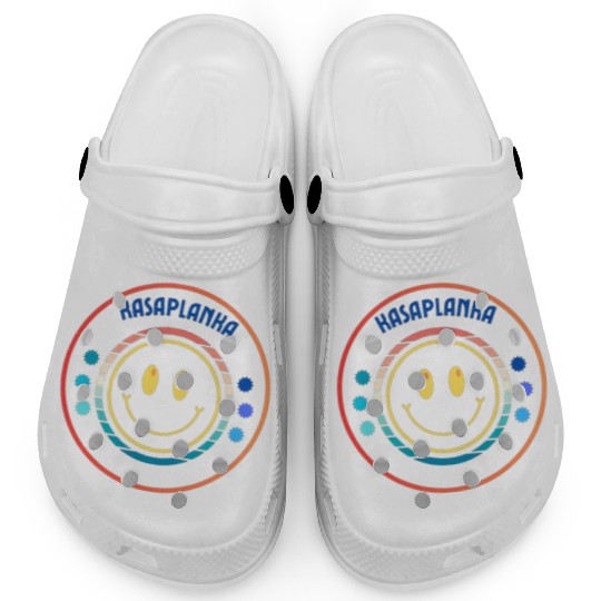 Cream Black Retro Smile T Clogs