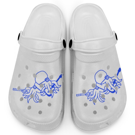 Two Octopus Kraken Squid Guitar Flute 2 Band Team Clogs