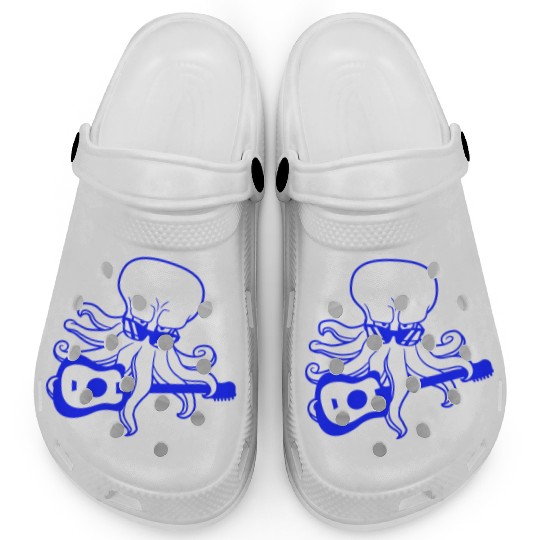 Cool Octopus Kraken Squid Plays Guitar Guitarist Clogs