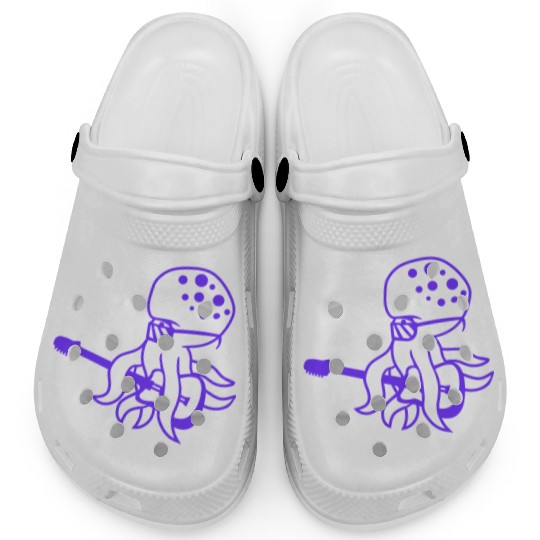 Cool Octopus Kraken Squid Plays Guitar Guitarist Clogs