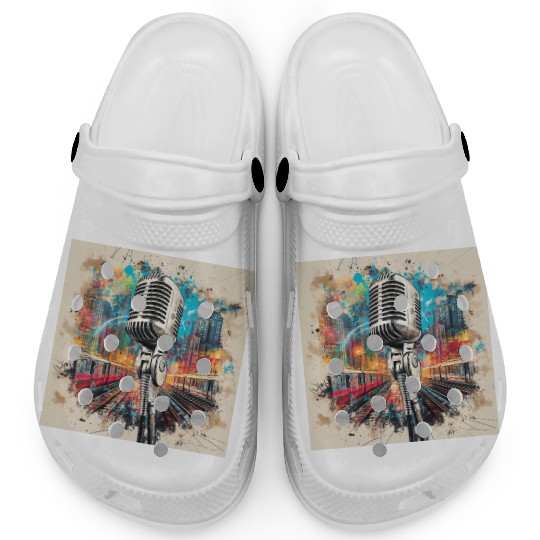 NYC Microphone AT Subway Clogs