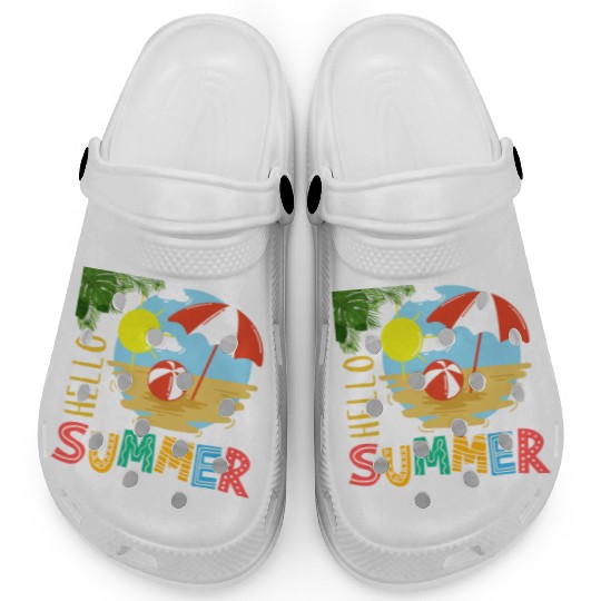 Hello Summer salty hair Don't care Clogs