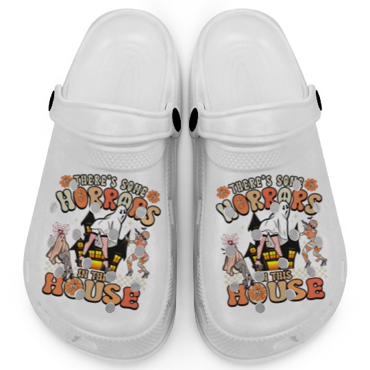 There's Some Horrors In This House Ghost Halloween Clogs