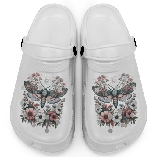 Fairycore Floral Moth Pastel Fairycore Aesthetic Clogs
