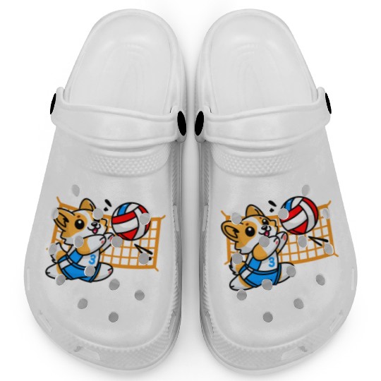 Barking Up the Right Net Funny Corgi Dog Humor Clogs