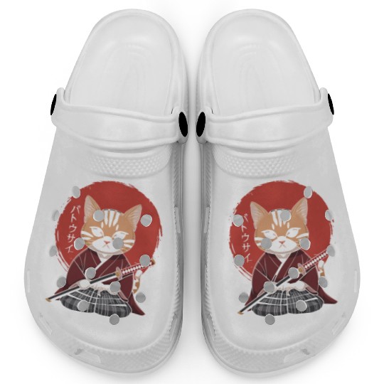 Neko Battousai Samurai Cat Classic Clogs