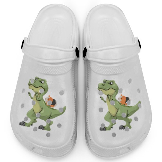 Funny guinea pig dinosaur lover dressedforduty Clogs
