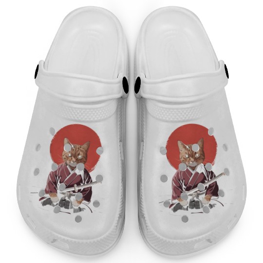 Neko Battousai Samurai Cat Classic Clogs
