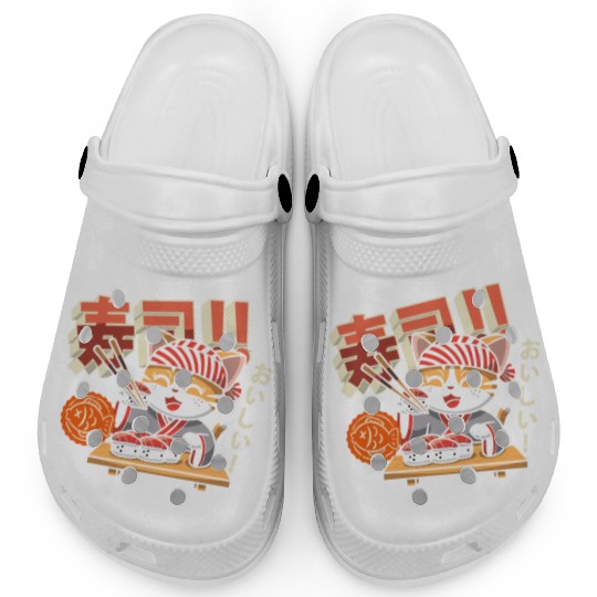 Sushi Chef Cat Adorable Culinary Cat Design Clogs