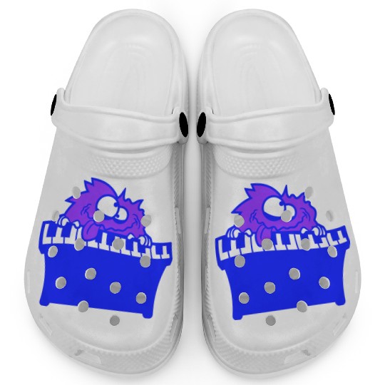 Funny Hairy Alien Monster Playing Keyboard Music Clogs