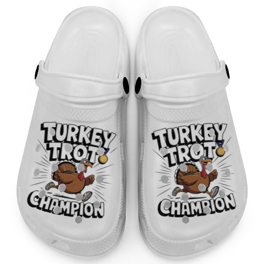 Funny Turkey Trot Running Thanksgiving Champion Clogs