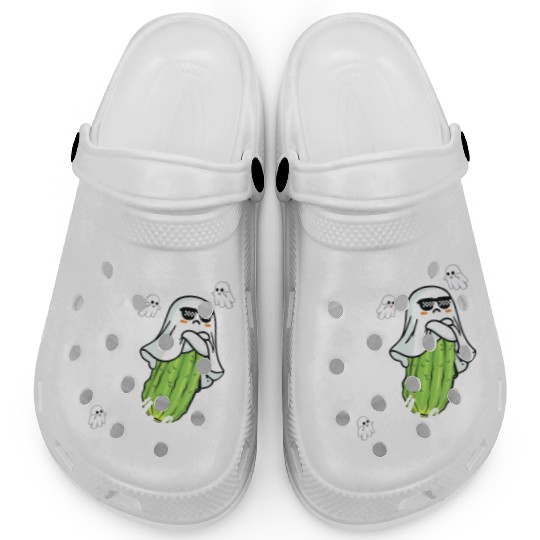 This is Boo Sheet pickle Boo funny Ghost Halloween Clogs