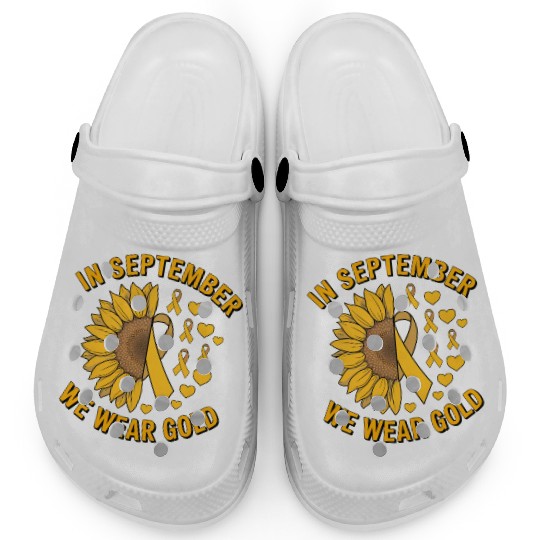 September We Wear Gold Childhood Cancer Awareness Clogs
