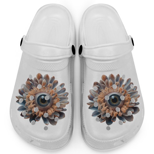 Weirdcore Aesthetic Flower Human Eyeball Strangeco Clogs