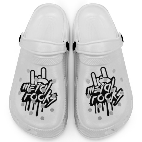 Heavy metal rocks graffiti spray drop hand gesture Clogs
