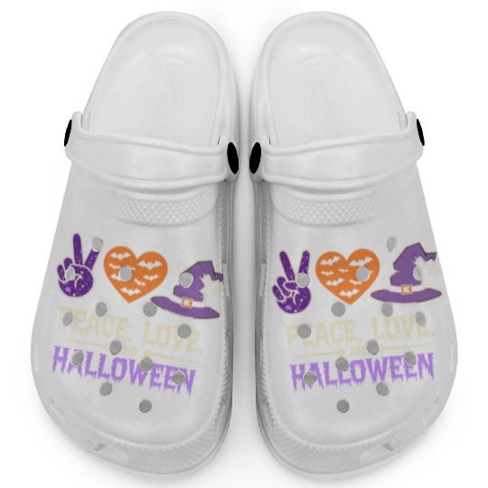 Peace, Love, and Halloween Spooky Halloween Clogs