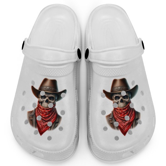 Outlaw Cowboy Skull Clogs