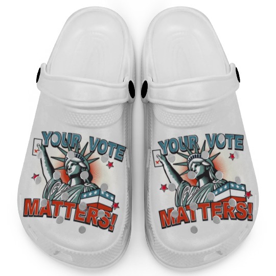 Statue of Liberty & voting card -Your Vote Matters Clogs