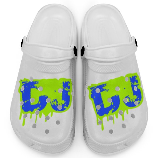 DJ Graffiti Spray Drops Music Party Text Lettering Clogs