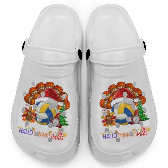 Volleyball Turkey Gnome Happy Hallothanksmas Clogs