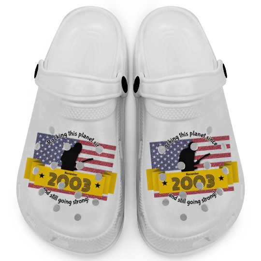 21st birthday Rocking this planet since 11/2003 Clogs