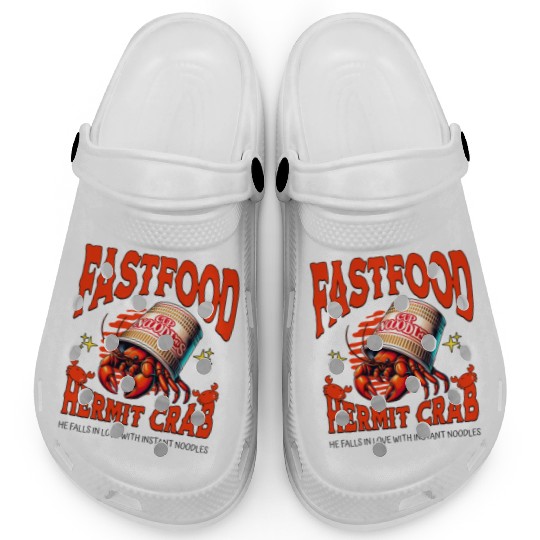 Cute Hermit Crab Instant Noodles Lover Clogs