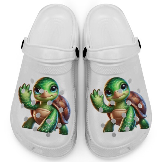 Adorable Waving Turtle Clogs