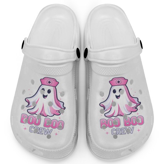 Boo Boo Crew Nurse Pink Ghost Halloween Costume Clogs