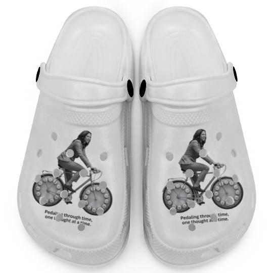 Kamala Harris Cycling Through Time Clogs Unique