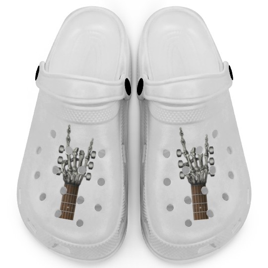 Rock On Guitar Neck Skeleton Hand Sign Rock & Roll Clogs