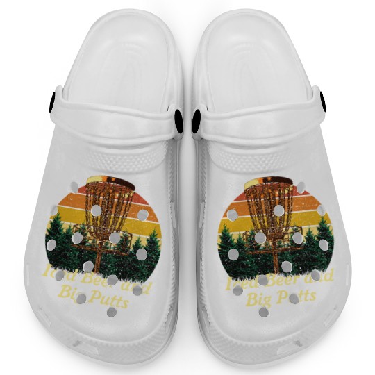 Iced Beer and Big Putts Disc Golf Beer Lover Golfe Clogs