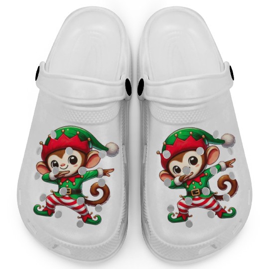 Christmas Monkey Elf Funny Monkey Lover Ape Clogs