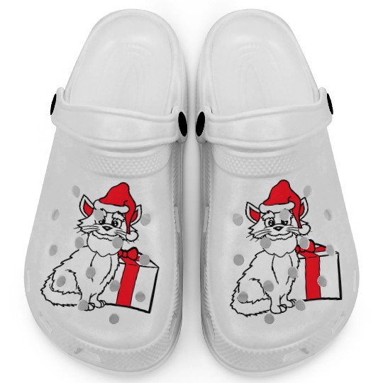 Cute Santa Claus Cat Winter Hat Fun Christmas Gift Clogs