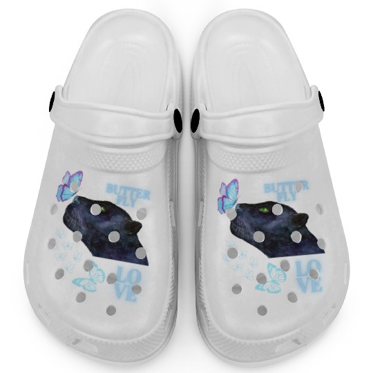 black panther lover butterfly Clogs