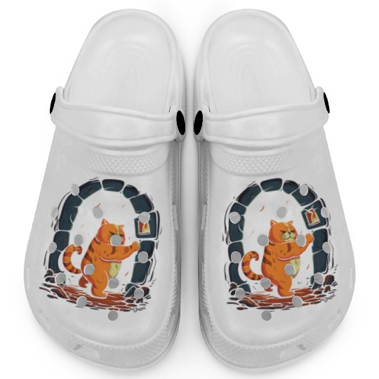 Funny Chubby Red Dungeon Cat Clogs