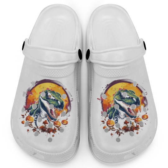 Spooky T-Rex Halloween Dinosaur Costume Clogs