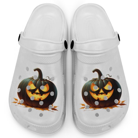 Midnight Glow: Enchanted Halloween Pumpkin Clogs