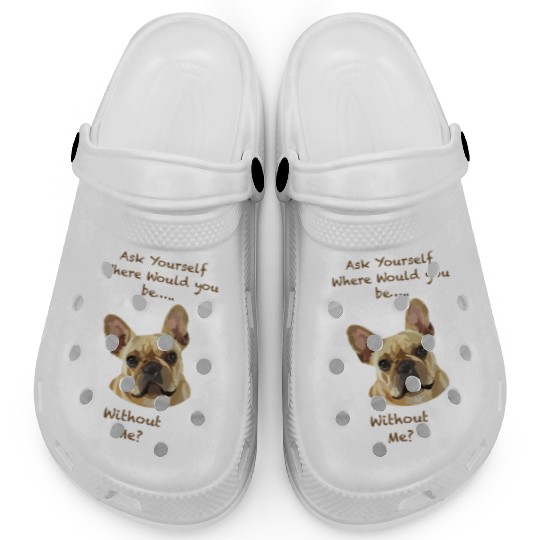 French bulldog Hand Drawn Digital Art Clogs