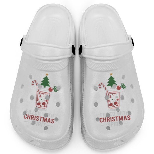 Filled With Christmas Spirit Festive Drink Design Clogs