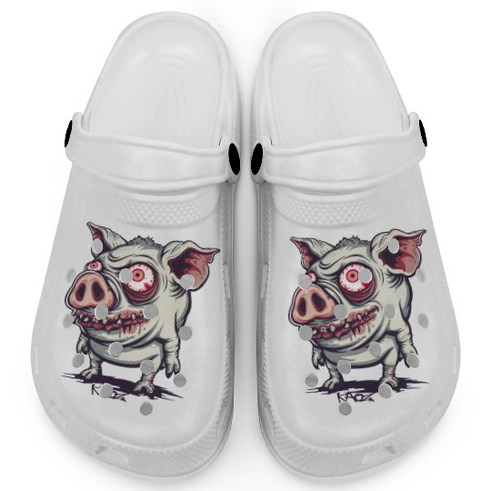 Cute Ugly Zombie Pig Clogs