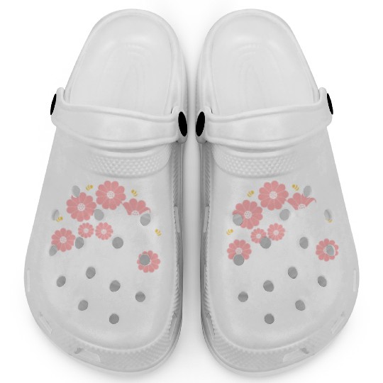 Cottagecore Black Cat with Flowers and Bees Clogs