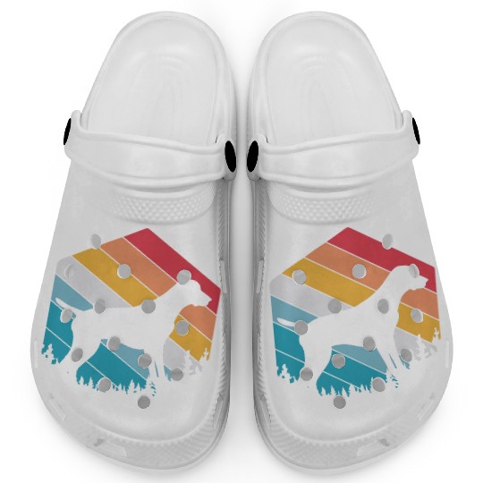 Retro Dog Silhouette German Shorthaired Pointer Clogs
