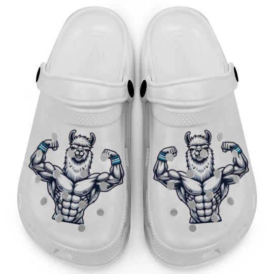 Strong muscular llama alpaca fitness bodybuilder Clogs