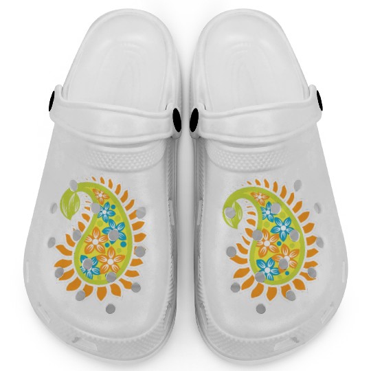 Vibrant Floral Paisley Pattern Clogs