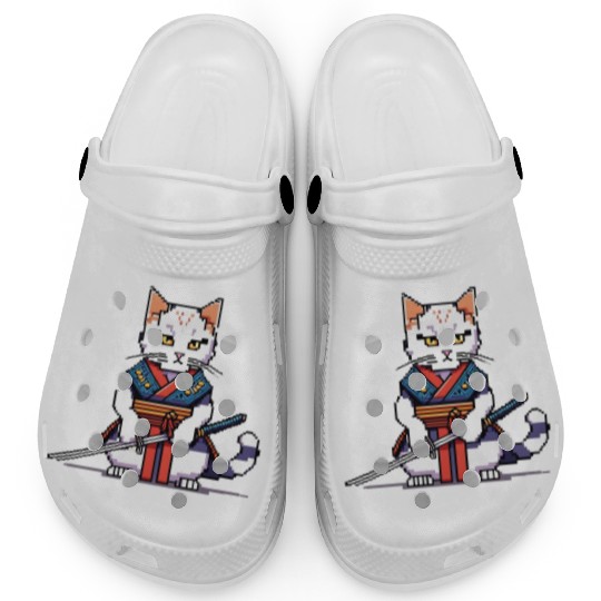 Pixel Samurai Cat Warrior Clogs